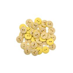 Lot de 36 boutons coquilles d'oeufs 15mm jaune