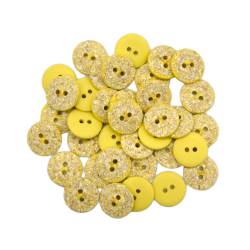 Lot de 36 boutons coquilles d'oeufs 18mm jaune