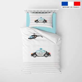 Coupon pour couette imprimé policier aquarelle