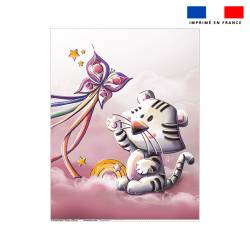 Coupon couverture imprimé tigre arc-en-ciel - Création Stillistic