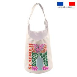 coupon - Kit sac seau motif flowers summer SAXO - Tissu imperméable 300gr/m² - 
