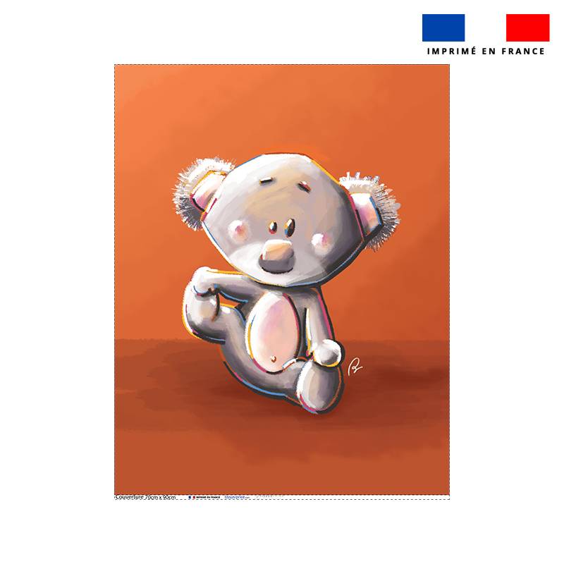 Coupon couverture imprimé bébé koala - Création Stillistic