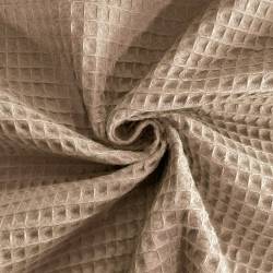 Tissu nid d'abeille beige galet