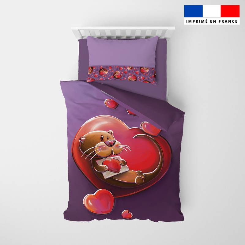 Coupon pour couette imprimé loutre - Création Stillistic