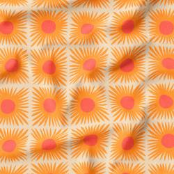 Fleur hippie orange - Fond beige
