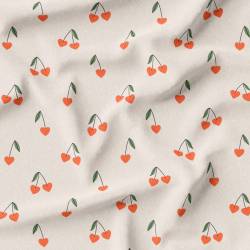 Cerise en forme de coeur orange - Fond beige