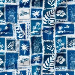 Design tropical style rétro bleu - Fond blanc