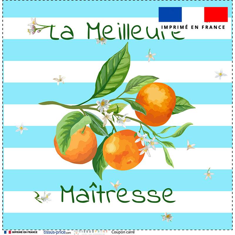 Coupon 45x45 cm motif maitresse et fleurs d'oranger