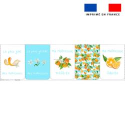 Lot de 5 essuie-mains en éponge motif maitresse et fleurs d'oranger