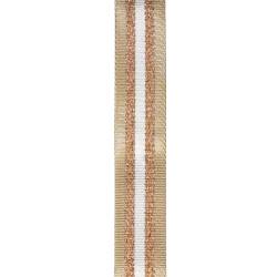 Bandoulière sangle 4x135 cm bicolore pailleté beige et blanc