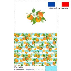 Kit pochette motif oranges et fleurs d'oranger