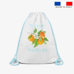 Kit sac à dos coulissant motif nounou et fleurs d'oranger