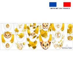 Coupon éponge bavoirs bandana motif lionceau aquarelle