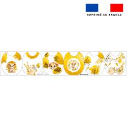 Kit bavoirs en éponge motif lionceau aquarelle