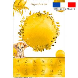 Coupon pour couverture mensuelle bébé motif lionceau aquarelle