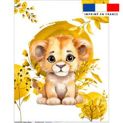 Coupon couverture imprimé lionceau aquarelle