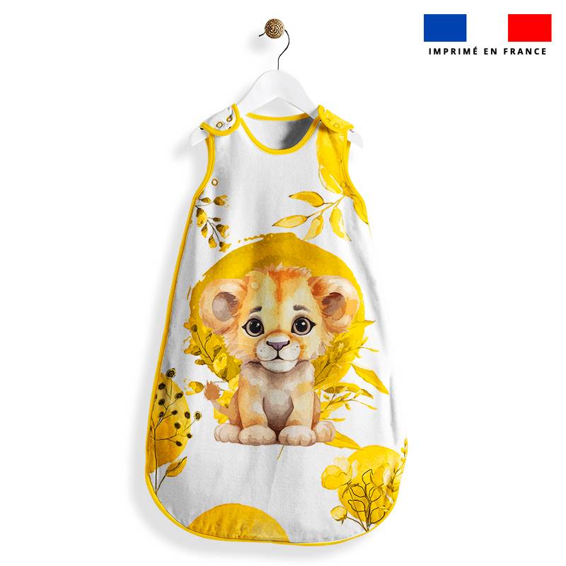 Coupon pour gigoteuse motif lionceau aquarelle