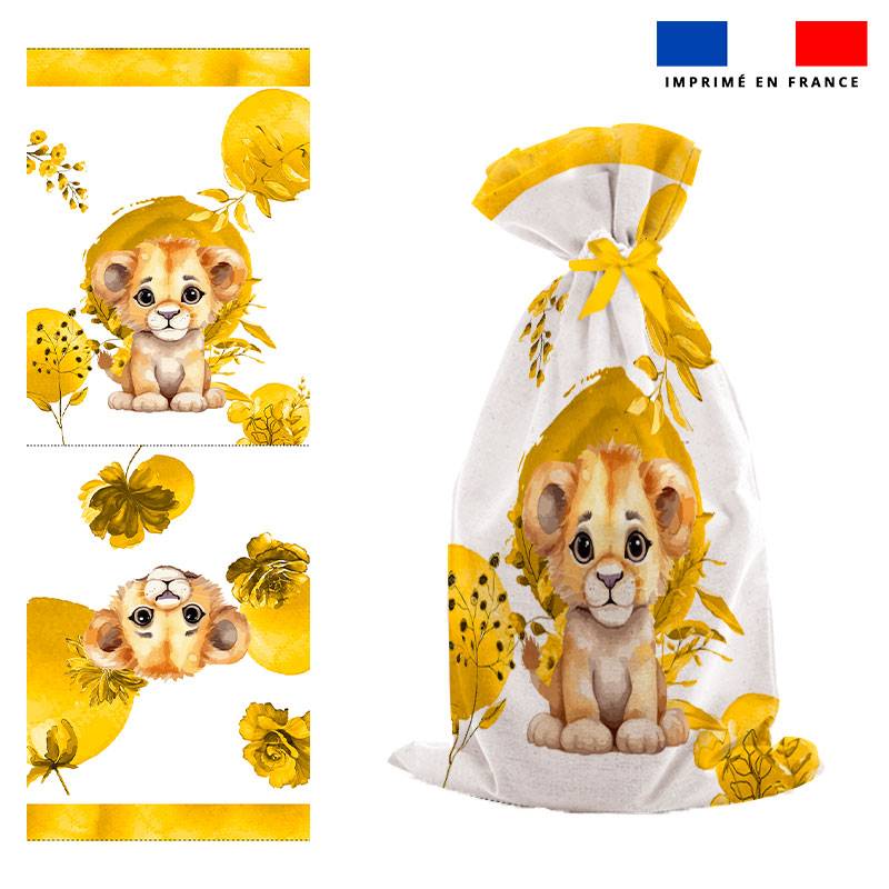 Kit sac à jouets motif lionceau aquarelle