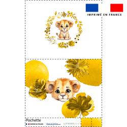 Kit pochette motif lionceau aquarelle