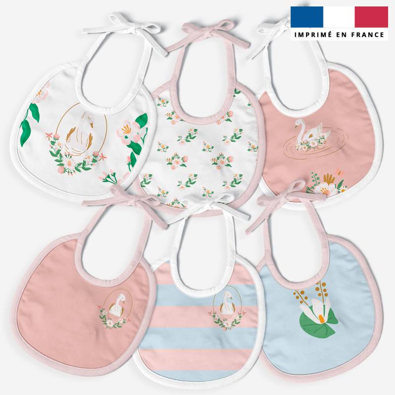 Kit bavoirs en éponge motif cygne