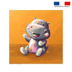 Coupon serviette de plage motif hippopotame - Création Stillistic