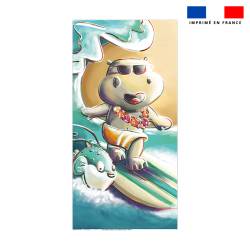 Coupon serviette de plage motif hippopotame surf - Création Stillistic