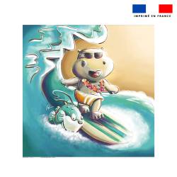 Coupon serviette de plage motif hippopotame surf - Création Stillistic