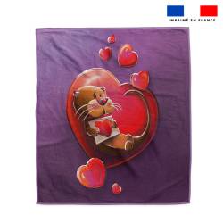 Coupon serviette de plage motif loutre coeur - Création Stillistic