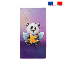 Coupon serviette de plage motif ange panda - Création Stillistic