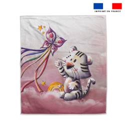 Coupon serviette de plage motif tigre blanc - Création Stillistic