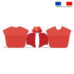 Kit poncho de bain rouge motif bébé castor - Création Stillistic