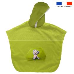 Kit poncho de bain vert motif dalmatien - Création Stillistic