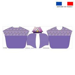 Kit poncho de bain violet motif panda ange - Création Stillistic