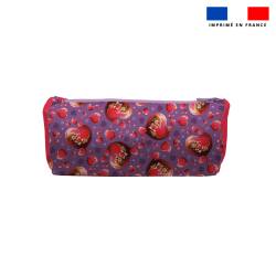 Kit trousse double compartiment motif loutre coeur + 1 trousse assortie - Création Stillistic