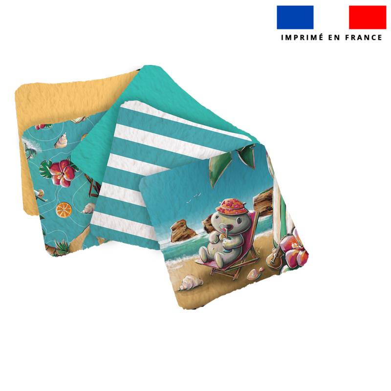 Coupon lingettes lavables motif hippo surf - Création Stillistic