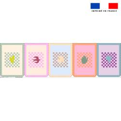 Lot de 5 coupons éponge pour serviettes de table pour enfant motif positives vibes - Création Lili Bambou Design