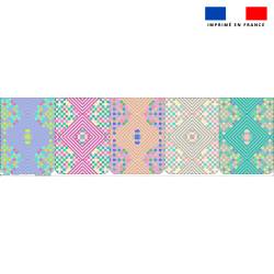 Lot de 5 coupons éponge pour serviettes de table pour enfant motif damier pixel - Création Lili Bambou Design