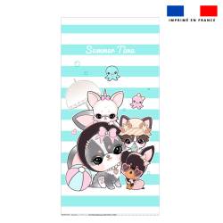 Coupon serviette de plage motif chiens d'été - Création Jolifox