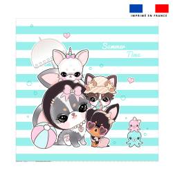 Coupon serviette de plage motif chiens d'été - Création Jolifox