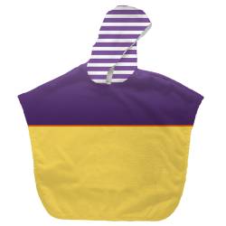 Kit poncho de bain violet et jaune motif caneton - Création Stillistic