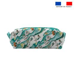 Kit trousse double compartiment motif renne + 1 trousse assortie - Création Stillistic