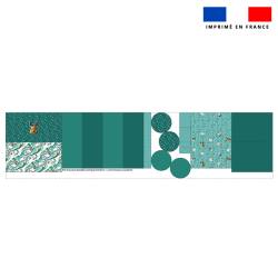 Kit trousse double compartiment motif renne + 1 trousse assortie - Création Stillistic