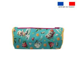 Kit trousse double compartiment motif hippo van + 1 trousse assortie - Création Stillistic