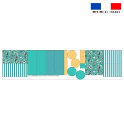 Kit trousse double compartiment motif hippo van + 1 trousse assortie - Création Stillistic