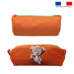 Kit trousse double compartiment motif bébé koala + 1 trousse assortie - Création Stillistic