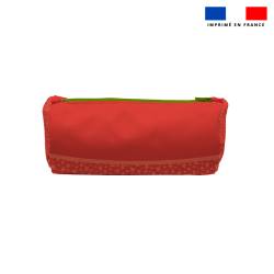 Kit trousse double compartiment motif raton laveur + 1 trousse assortie - Création Stillistic