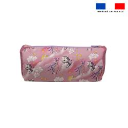 Kit trousse double compartiment motif tigre blanc + 1 trousse assortie - Création Stillistic