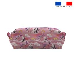 Kit trousse double compartiment motif tigre blanc + 1 trousse assortie - Création Stillistic