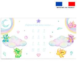 Coupon 135x74 cm pour couverture mensuelle jumeaux motif bébé dragon