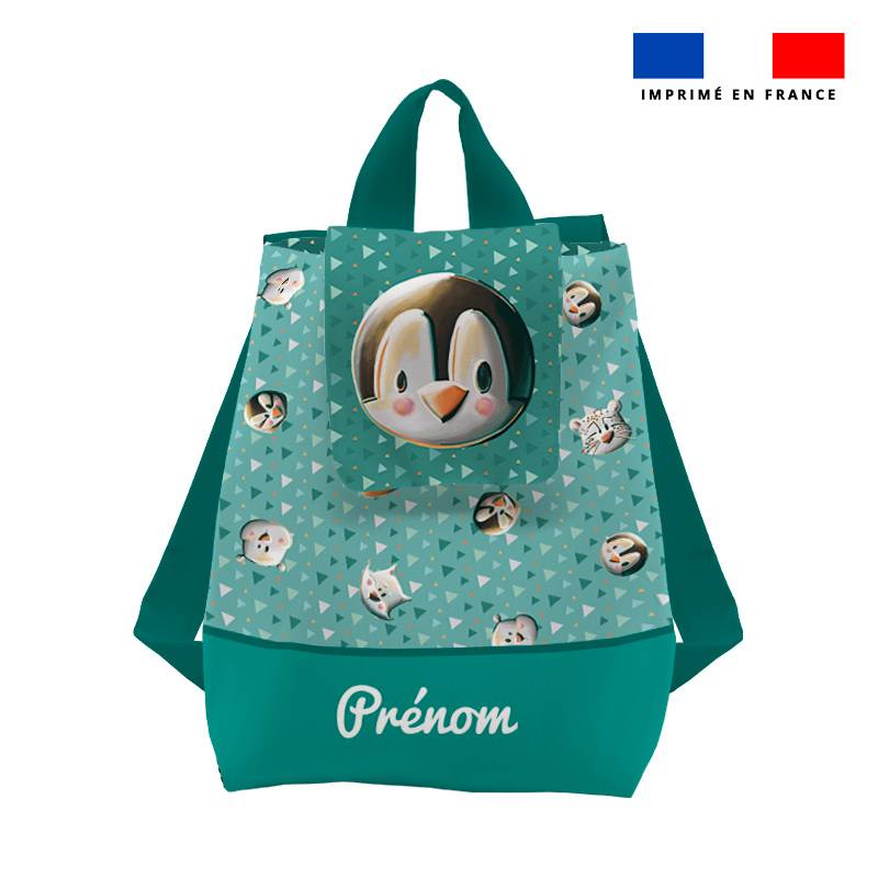 Kit sac à dos enfant personnalisé - Pingouin - Création Stillistic